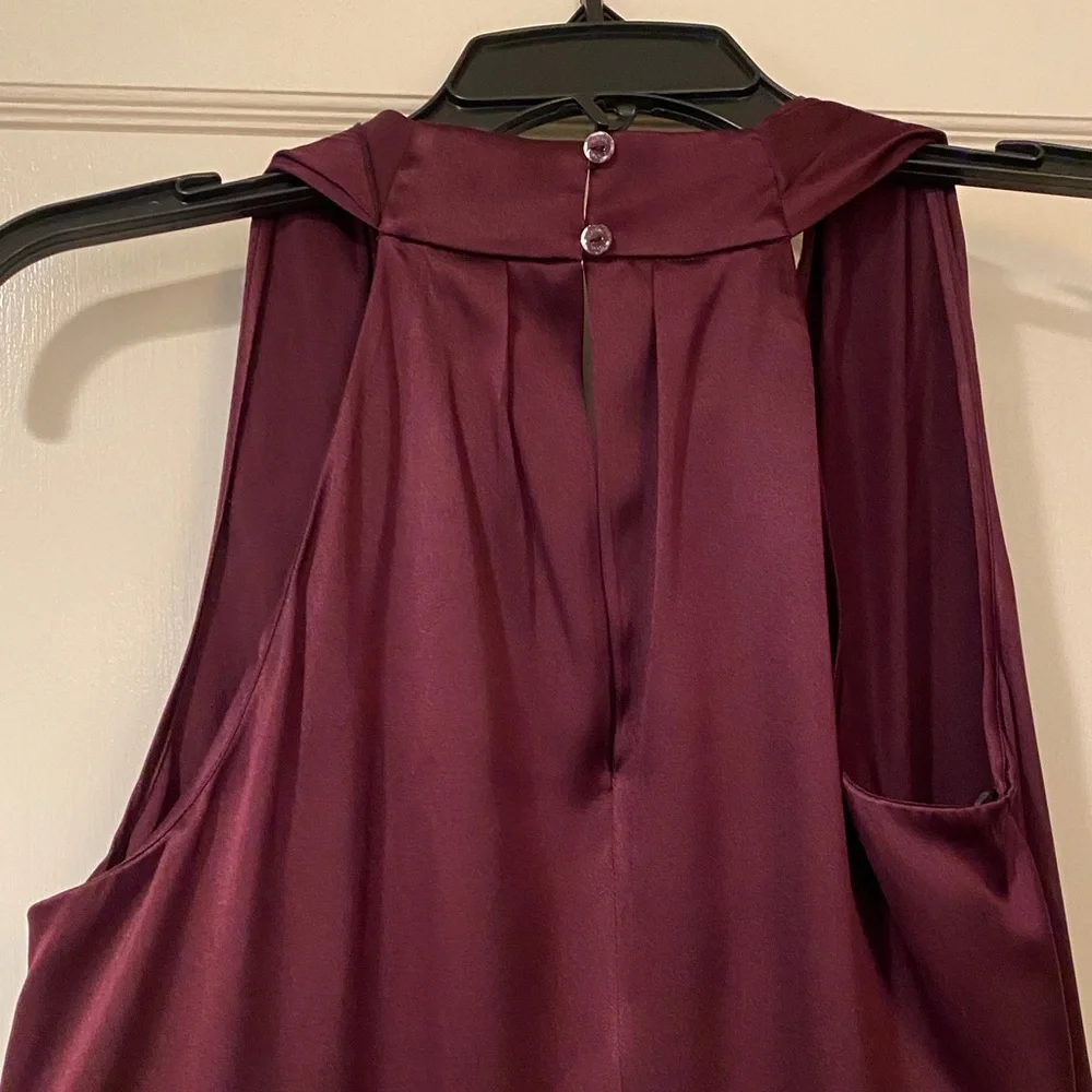Vince Silk Halter Mini Dress - size XS - Burgundy Wine - Picture 5 of 12